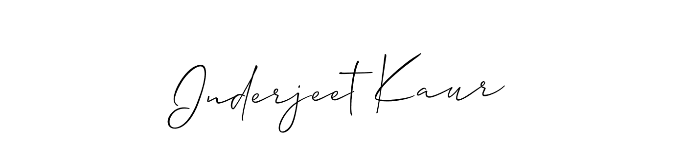 The best way (Allison_Script) to make a short signature is to pick only two or three words in your name. The name Inderjeet Kaur include a total of six letters. For converting this name. Inderjeet Kaur signature style 2 images and pictures png