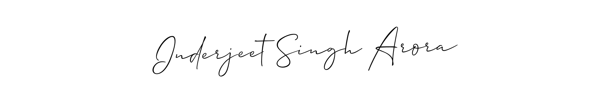 Make a beautiful signature design for name Inderjeet Singh Arora. With this signature (Allison_Script) style, you can create a handwritten signature for free. Inderjeet Singh Arora signature style 2 images and pictures png