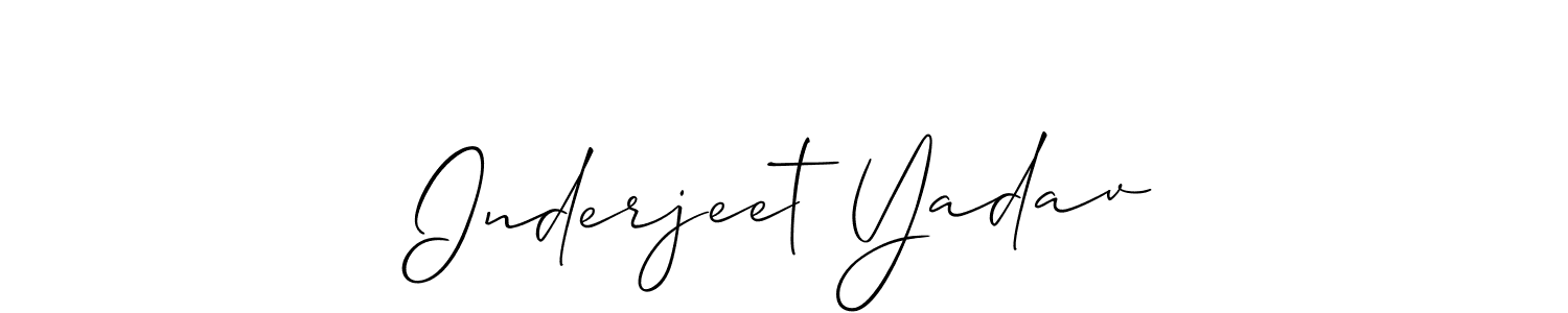 It looks lik you need a new signature style for name Inderjeet Yadav. Design unique handwritten (Allison_Script) signature with our free signature maker in just a few clicks. Inderjeet Yadav signature style 2 images and pictures png
