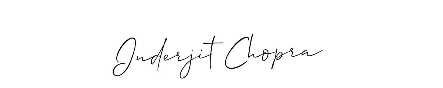 The best way (Allison_Script) to make a short signature is to pick only two or three words in your name. The name Inderjit Chopra include a total of six letters. For converting this name. Inderjit Chopra signature style 2 images and pictures png