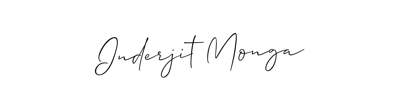 Make a short Inderjit Monga signature style. Manage your documents anywhere anytime using Allison_Script. Create and add eSignatures, submit forms, share and send files easily. Inderjit Monga signature style 2 images and pictures png