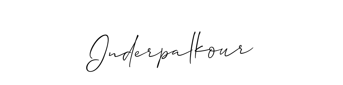 Create a beautiful signature design for name Inderpalkour. With this signature (Allison_Script) fonts, you can make a handwritten signature for free. Inderpalkour signature style 2 images and pictures png
