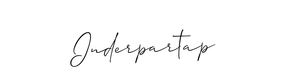 Use a signature maker to create a handwritten signature online. With this signature software, you can design (Allison_Script) your own signature for name Inderpartap. Inderpartap signature style 2 images and pictures png