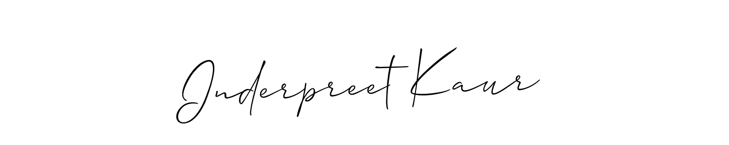 Create a beautiful signature design for name Inderpreet Kaur. With this signature (Allison_Script) fonts, you can make a handwritten signature for free. Inderpreet Kaur signature style 2 images and pictures png