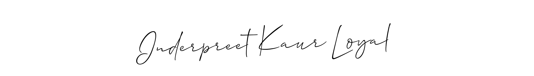 You should practise on your own different ways (Allison_Script) to write your name (Inderpreet Kaur Loyal) in signature. don't let someone else do it for you. Inderpreet Kaur Loyal signature style 2 images and pictures png