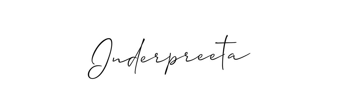 Design your own signature with our free online signature maker. With this signature software, you can create a handwritten (Allison_Script) signature for name Inderpreeta. Inderpreeta signature style 2 images and pictures png
