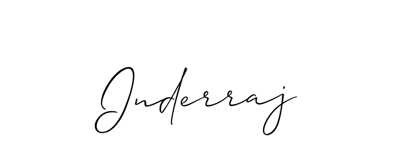 Make a beautiful signature design for name Inderraj. With this signature (Allison_Script) style, you can create a handwritten signature for free. Inderraj signature style 2 images and pictures png