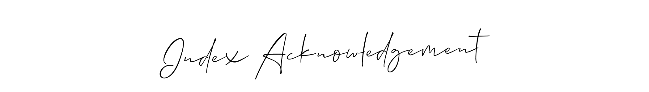 How to Draw Index Acknowledgement signature style? Allison_Script is a latest design signature styles for name Index Acknowledgement. Index Acknowledgement signature style 2 images and pictures png