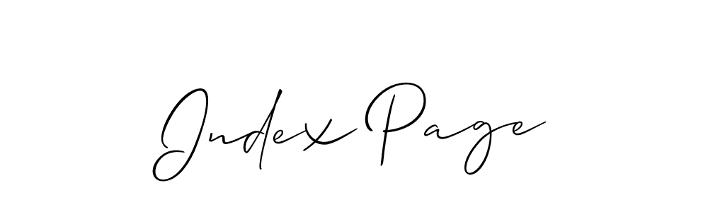 Similarly Allison_Script is the best handwritten signature design. Signature creator online .You can use it as an online autograph creator for name Index Page. Index Page signature style 2 images and pictures png