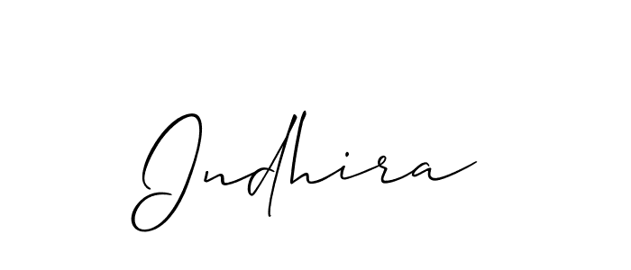 Design your own signature with our free online signature maker. With this signature software, you can create a handwritten (Allison_Script) signature for name Indhira. Indhira signature style 2 images and pictures png