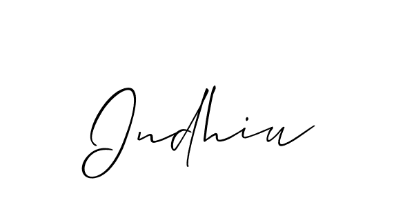 The best way (Allison_Script) to make a short signature is to pick only two or three words in your name. The name Indhiu include a total of six letters. For converting this name. Indhiu signature style 2 images and pictures png