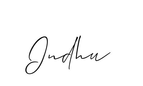 Create a beautiful signature design for name Indhu. With this signature (Allison_Script) fonts, you can make a handwritten signature for free. Indhu signature style 2 images and pictures png