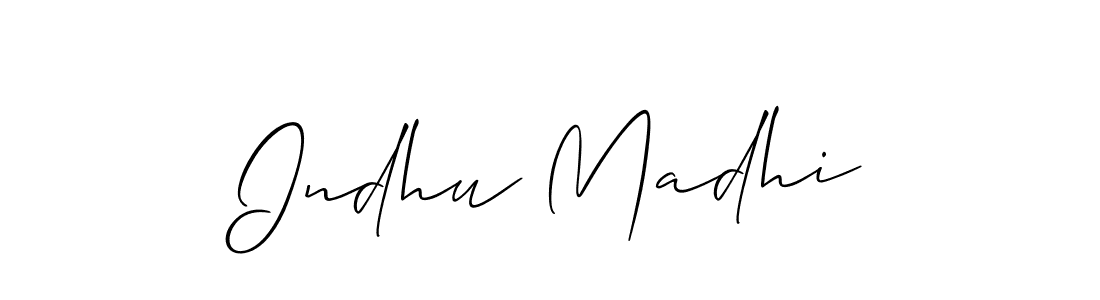 Indhu Madhi stylish signature style. Best Handwritten Sign (Allison_Script) for my name. Handwritten Signature Collection Ideas for my name Indhu Madhi. Indhu Madhi signature style 2 images and pictures png