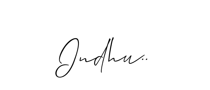 Make a beautiful signature design for name Indhu... With this signature (Allison_Script) style, you can create a handwritten signature for free. Indhu.. signature style 2 images and pictures png
