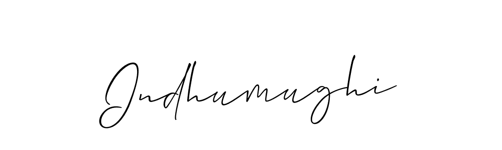 The best way (Allison_Script) to make a short signature is to pick only two or three words in your name. The name Indhumughi include a total of six letters. For converting this name. Indhumughi signature style 2 images and pictures png