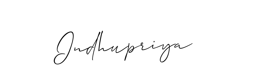 Also we have Indhupriya name is the best signature style. Create professional handwritten signature collection using Allison_Script autograph style. Indhupriya signature style 2 images and pictures png