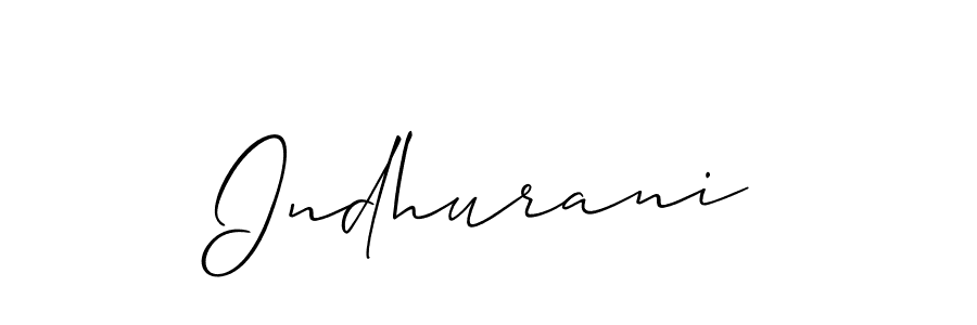 Make a beautiful signature design for name Indhurani. With this signature (Allison_Script) style, you can create a handwritten signature for free. Indhurani signature style 2 images and pictures png