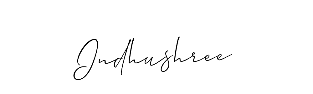 if you are searching for the best signature style for your name Indhushree. so please give up your signature search. here we have designed multiple signature styles  using Allison_Script. Indhushree signature style 2 images and pictures png