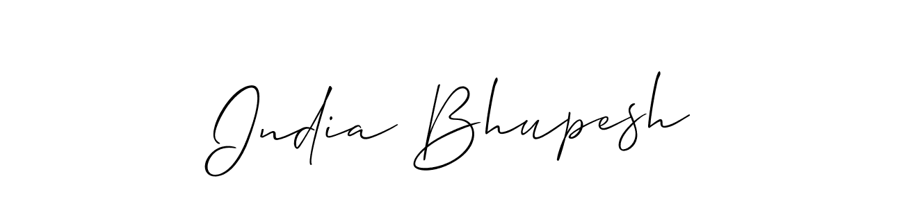 Create a beautiful signature design for name India Bhupesh. With this signature (Allison_Script) fonts, you can make a handwritten signature for free. India Bhupesh signature style 2 images and pictures png