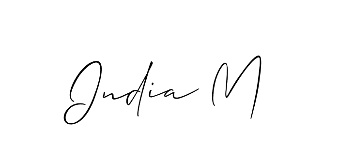 Also we have India M name is the best signature style. Create professional handwritten signature collection using Allison_Script autograph style. India M signature style 2 images and pictures png