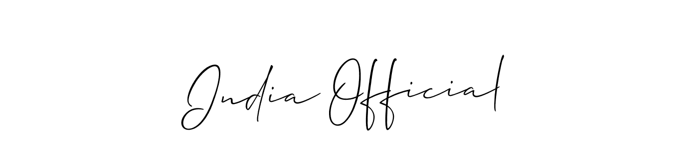 The best way (Allison_Script) to make a short signature is to pick only two or three words in your name. The name India Official include a total of six letters. For converting this name. India Official signature style 2 images and pictures png