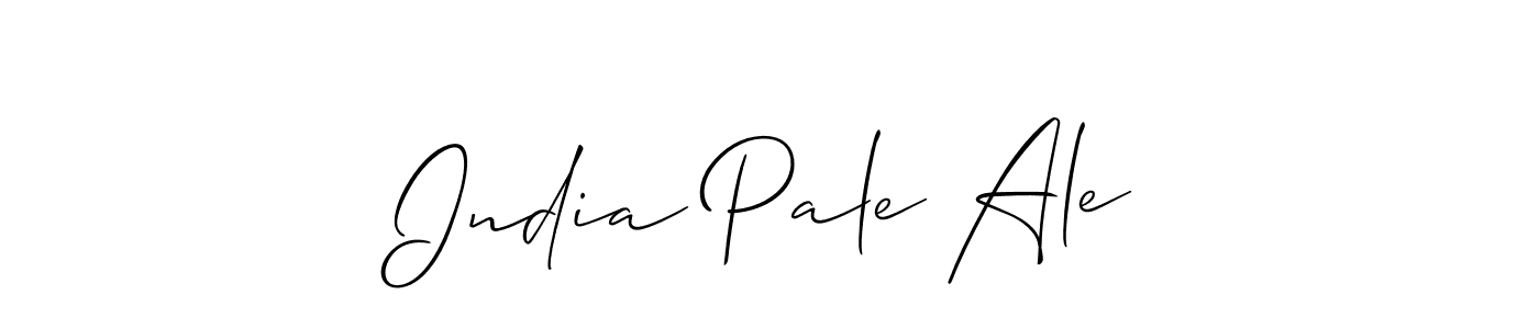 The best way (Allison_Script) to make a short signature is to pick only two or three words in your name. The name India Pale Ale include a total of six letters. For converting this name. India Pale Ale signature style 2 images and pictures png