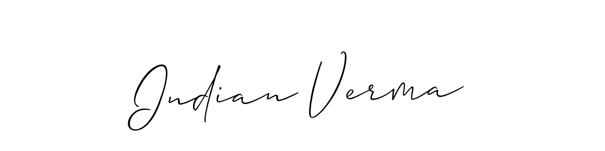 Also we have Indian Verma name is the best signature style. Create professional handwritten signature collection using Allison_Script autograph style. Indian Verma signature style 2 images and pictures png