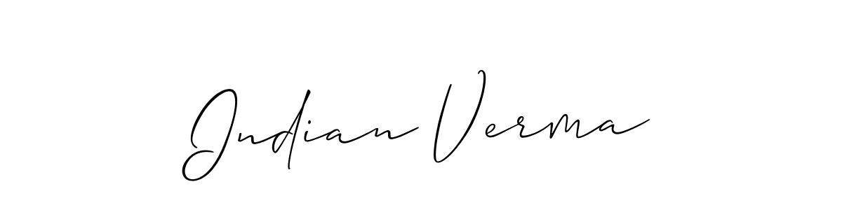 Also we have Indian Verma name is the best signature style. Create professional handwritten signature collection using Allison_Script autograph style. Indian Verma signature style 2 images and pictures png