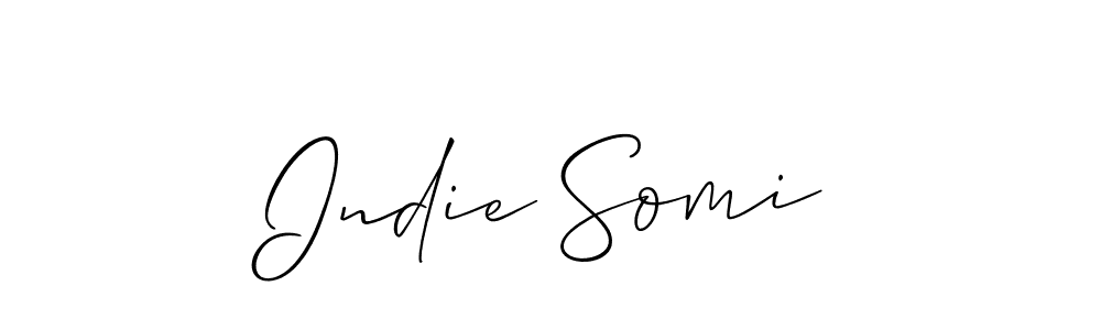 Allison_Script is a professional signature style that is perfect for those who want to add a touch of class to their signature. It is also a great choice for those who want to make their signature more unique. Get Indie Somi name to fancy signature for free. Indie Somi signature style 2 images and pictures png