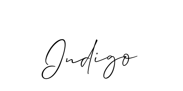 Design your own signature with our free online signature maker. With this signature software, you can create a handwritten (Allison_Script) signature for name Indigo. Indigo signature style 2 images and pictures png