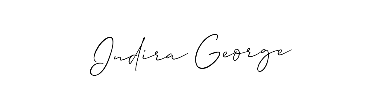 Indira George stylish signature style. Best Handwritten Sign (Allison_Script) for my name. Handwritten Signature Collection Ideas for my name Indira George. Indira George signature style 2 images and pictures png