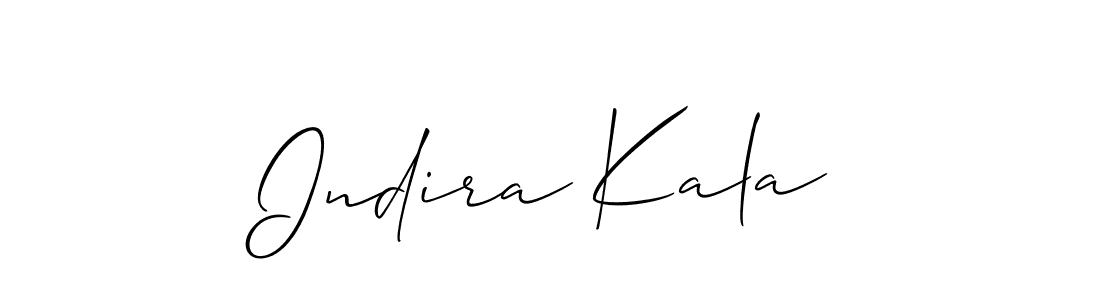 Create a beautiful signature design for name Indira Kala. With this signature (Allison_Script) fonts, you can make a handwritten signature for free. Indira Kala signature style 2 images and pictures png