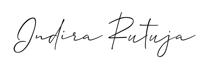 Personalize your online presence with Indira Rutuja signature rendered in elegant Allison_Script font. Great for website footers and blogs. Indira Rutuja signature style 2 images and pictures png