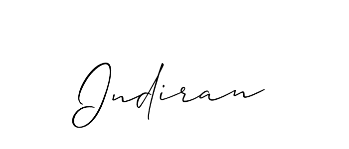 Design your own signature with our free online signature maker. With this signature software, you can create a handwritten (Allison_Script) signature for name Indiran. Indiran signature style 2 images and pictures png