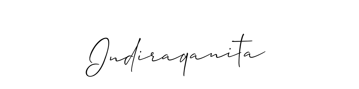 Indiraqanita stylish signature style. Best Handwritten Sign (Allison_Script) for my name. Handwritten Signature Collection Ideas for my name Indiraqanita. Indiraqanita signature style 2 images and pictures png