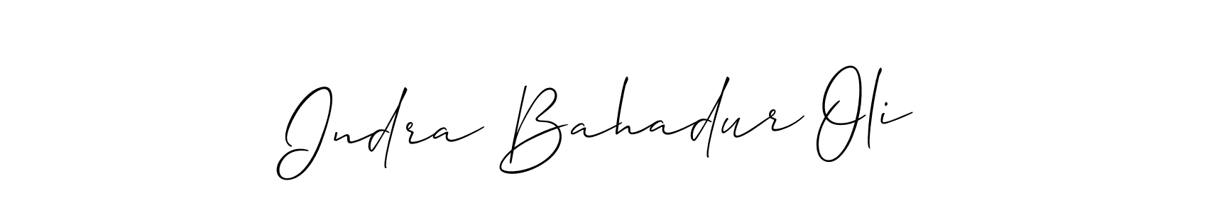 Make a short Indra Bahadur Oli signature style. Manage your documents anywhere anytime using Allison_Script. Create and add eSignatures, submit forms, share and send files easily. Indra Bahadur Oli signature style 2 images and pictures png