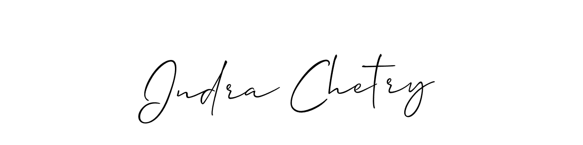 Design your own signature with our free online signature maker. With this signature software, you can create a handwritten (Allison_Script) signature for name Indra Chetry. Indra Chetry signature style 2 images and pictures png