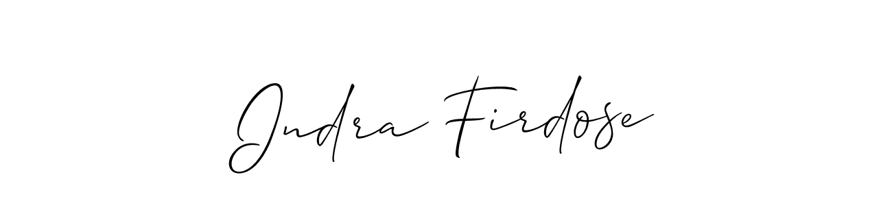 Indra Firdose stylish signature style. Best Handwritten Sign (Allison_Script) for my name. Handwritten Signature Collection Ideas for my name Indra Firdose. Indra Firdose signature style 2 images and pictures png