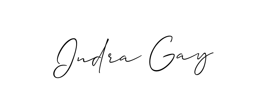 How to make Indra Gay signature? Allison_Script is a professional autograph style. Create handwritten signature for Indra Gay name. Indra Gay signature style 2 images and pictures png