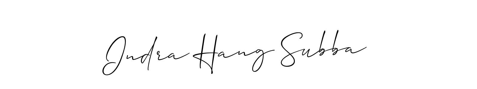 Use a signature maker to create a handwritten signature online. With this signature software, you can design (Allison_Script) your own signature for name Indra Hang Subba. Indra Hang Subba signature style 2 images and pictures png