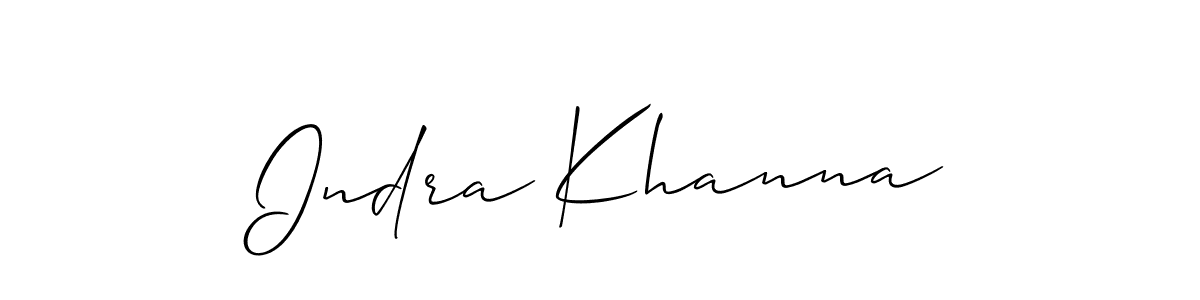 Indra Khanna stylish signature style. Best Handwritten Sign (Allison_Script) for my name. Handwritten Signature Collection Ideas for my name Indra Khanna. Indra Khanna signature style 2 images and pictures png