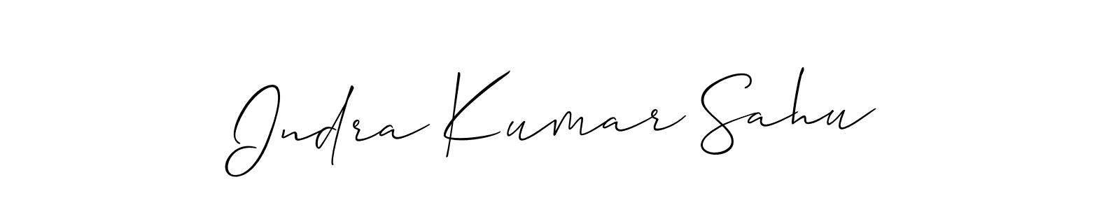 Use a signature maker to create a handwritten signature online. With this signature software, you can design (Allison_Script) your own signature for name Indra Kumar Sahu. Indra Kumar Sahu signature style 2 images and pictures png