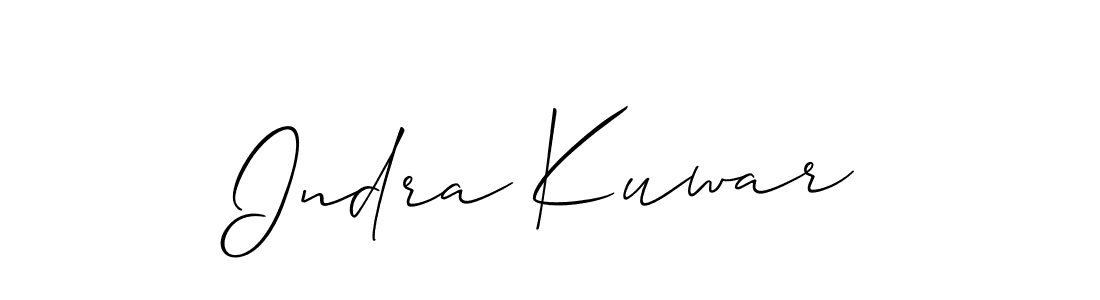 Allison_Script is a professional signature style that is perfect for those who want to add a touch of class to their signature. It is also a great choice for those who want to make their signature more unique. Get Indra Kuwar name to fancy signature for free. Indra Kuwar signature style 2 images and pictures png