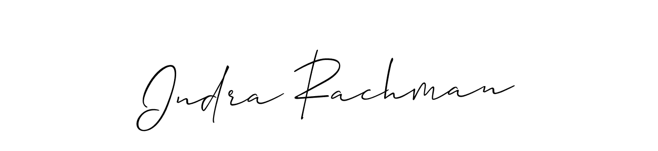 Allison_Script is a professional signature style that is perfect for those who want to add a touch of class to their signature. It is also a great choice for those who want to make their signature more unique. Get Indra Rachman name to fancy signature for free. Indra Rachman signature style 2 images and pictures png