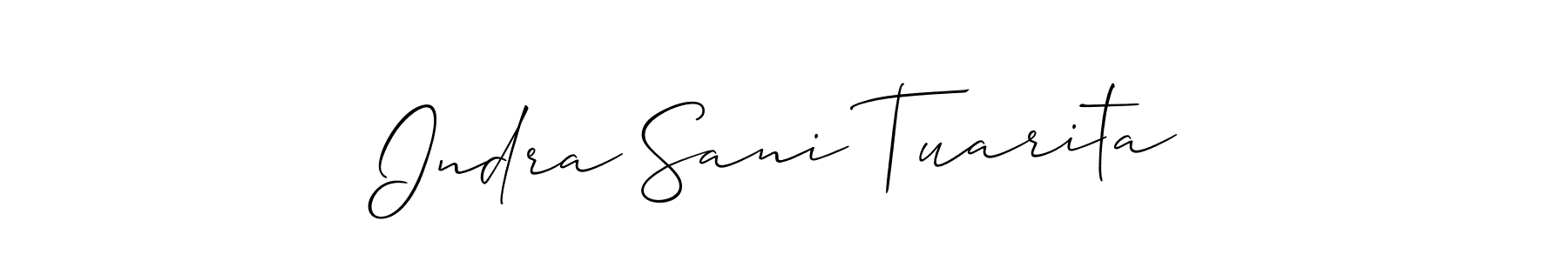 How to Draw Indra Sani Tuarita signature style? Allison_Script is a latest design signature styles for name Indra Sani Tuarita. Indra Sani Tuarita signature style 2 images and pictures png