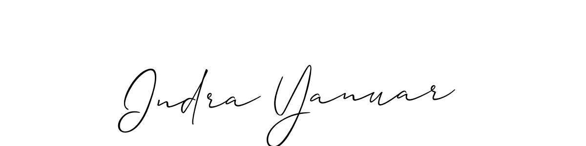 Create a beautiful signature design for name Indra Yanuar. With this signature (Allison_Script) fonts, you can make a handwritten signature for free. Indra Yanuar signature style 2 images and pictures png