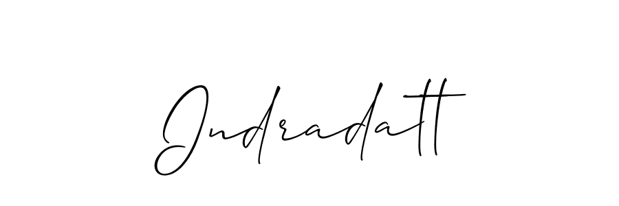 The best way (Allison_Script) to make a short signature is to pick only two or three words in your name. The name Indradatt include a total of six letters. For converting this name. Indradatt signature style 2 images and pictures png