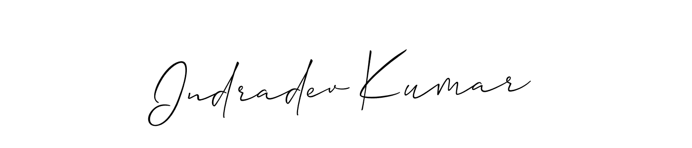 Design your own signature with our free online signature maker. With this signature software, you can create a handwritten (Allison_Script) signature for name Indradev Kumar. Indradev Kumar signature style 2 images and pictures png