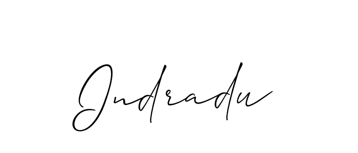 How to Draw Indradu signature style? Allison_Script is a latest design signature styles for name Indradu. Indradu signature style 2 images and pictures png