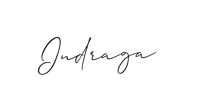 Use a signature maker to create a handwritten signature online. With this signature software, you can design (Allison_Script) your own signature for name Indraga. Indraga signature style 2 images and pictures png